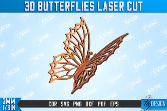 3D Butterflies Summer Design CNC