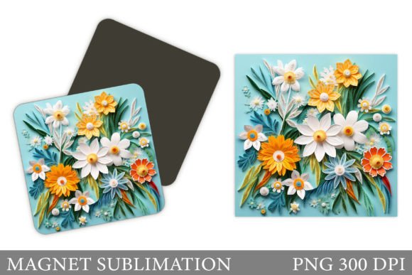 3D Flowers Magnet Design: Elevating Everyday Surfaces with Digital Artistry
