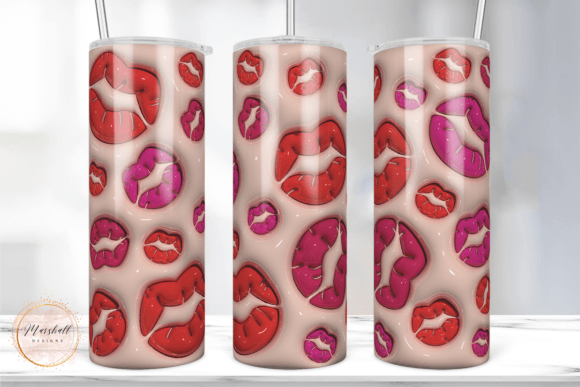3D Inflated Lipstick Kiss Tumbler Wrap
