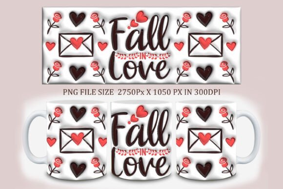 3D Inflated Mug Design: Fall in Love