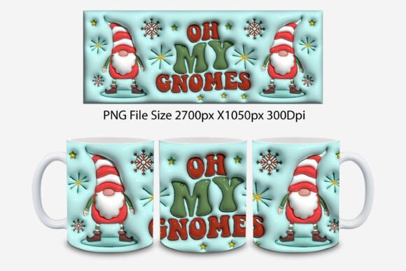 3D Mug Inflated Design: Retro Christmas