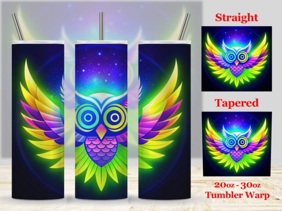 3D Owl Tumbler Design PNG