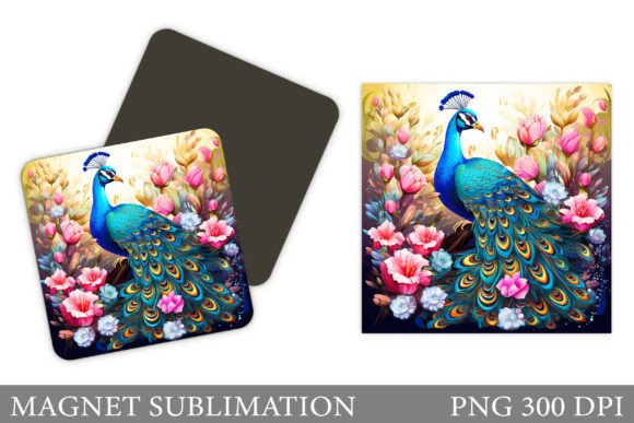 3D Peacock Flowers Magnet Sublimation Guide