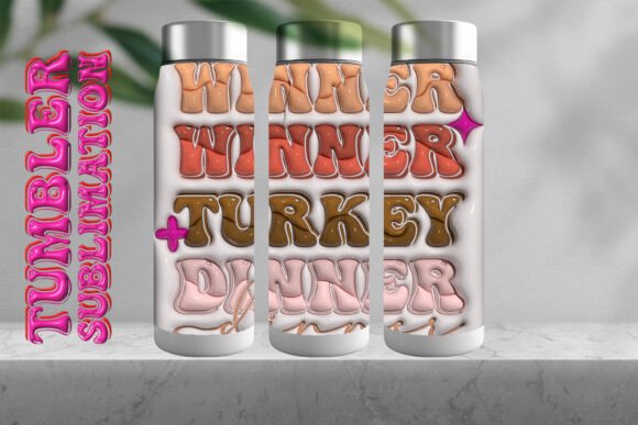 3D Winner Turkey Dinner Tumbler Wrap