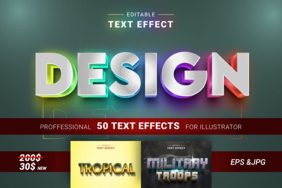 50 Editable 3D Text Effects Design N21