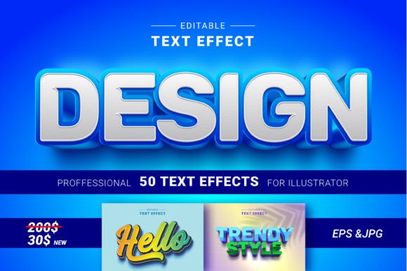 50 Editable 3D Text Effects Design N25