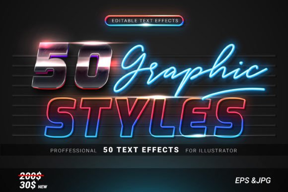 50 Editable 3D Text Effects for Illustrator