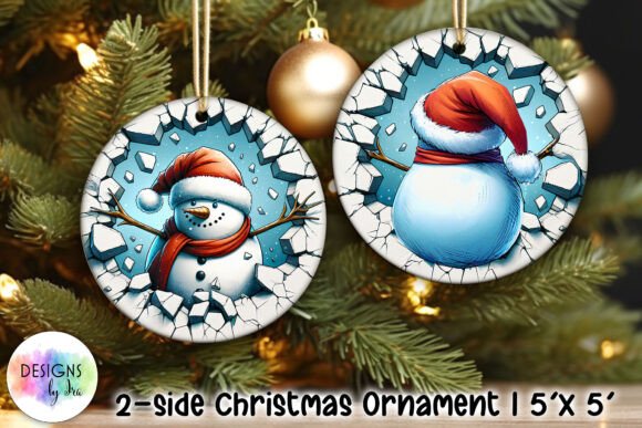 Both Side 3D Christmas Ornament Design
