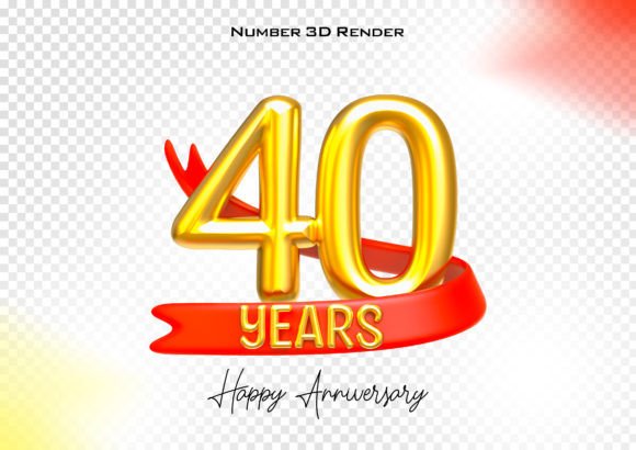 Celebrating 40 Years with Gold Typography