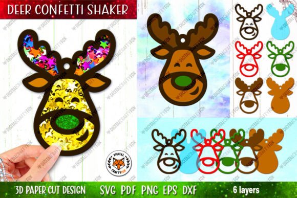 Deer Confetti Shaker Holder SVG Guide