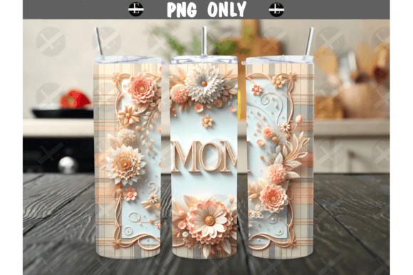 Elevating Sublimation Artistry with the 3D 20ozs TumblerWrap Design - Mom Floral