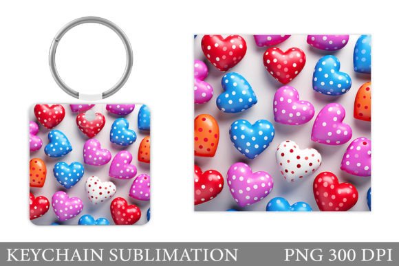 Evaluating 3D Hearts Keychain Design for Sublimation Projects