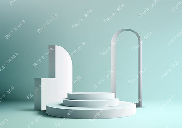 Evaluating the Soft Blue 3D Podium for Modern Product Presentations