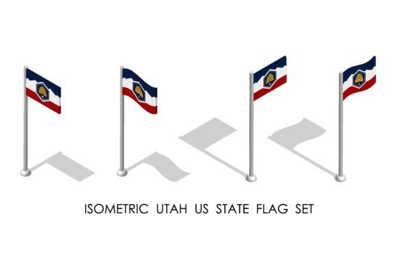 Isometric Utah US State in Static Position: Elevating Cartographic Design