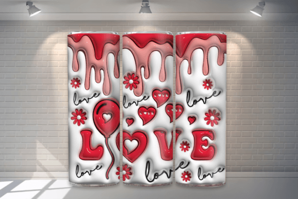 Love Valentine 3D Tumbler Wrap Design