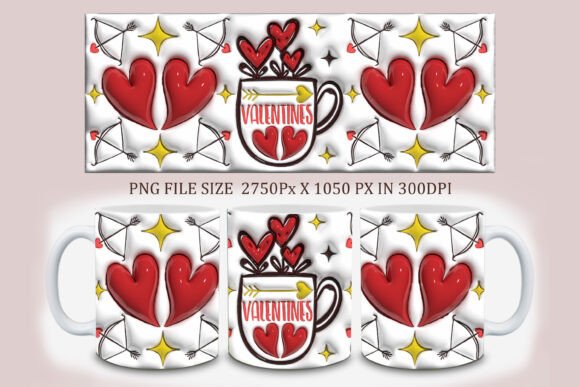 Mastering the 3D Inflated Mug Design, Valentine for Impactful Sublimation Projects