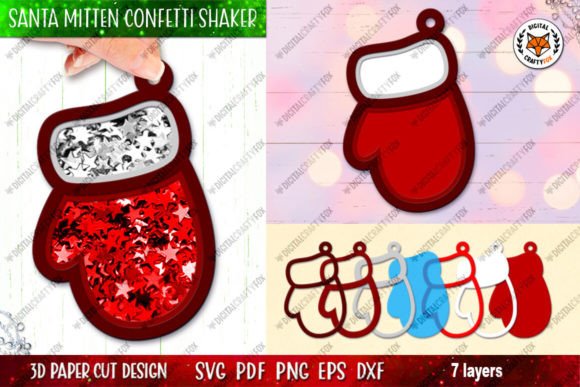 Mastering the Santa Claus Mitten Confetti Shaker SVG for Professional 3D Paper Crafts