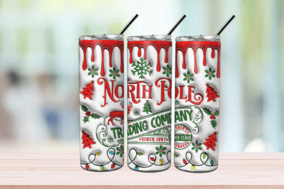 North Pole 3D Inflated Tumbler Design