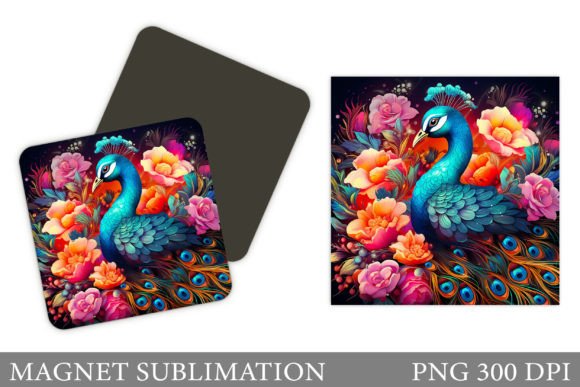 Peacock Magnet. 3D Peacock Magnet: Strategic Visual Assets for Brand Positioning